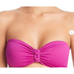 Red Carter Women's Sammie Bandeau Swim Bikini Top Magenta Pink Large NWT